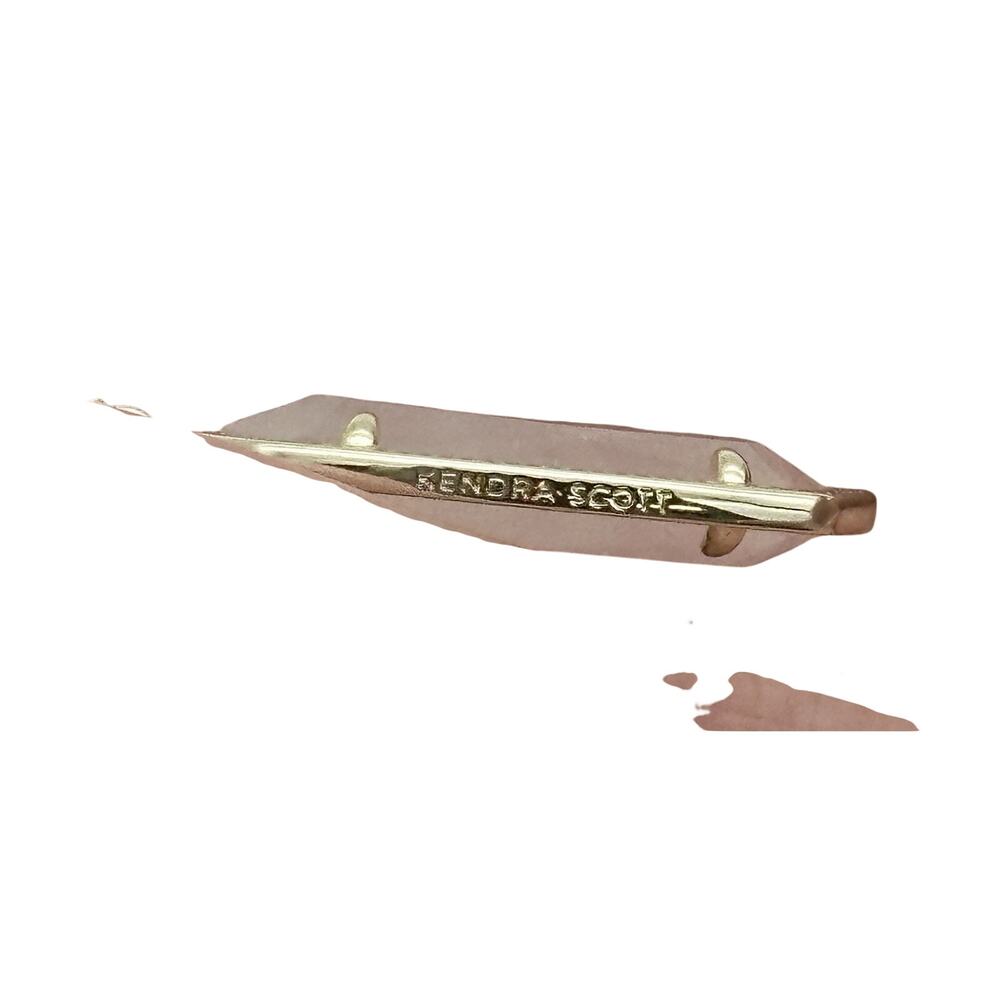 Kendra Scott Lee Rose Quartz Gold Plated Drop Earrings - Picture 4 of 5